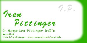 iren pittinger business card